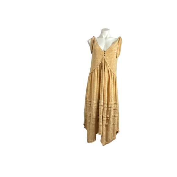 Free People Beach Breeze Maxi Oversized Dress in Dijon Mustard - Picture 1 of 12